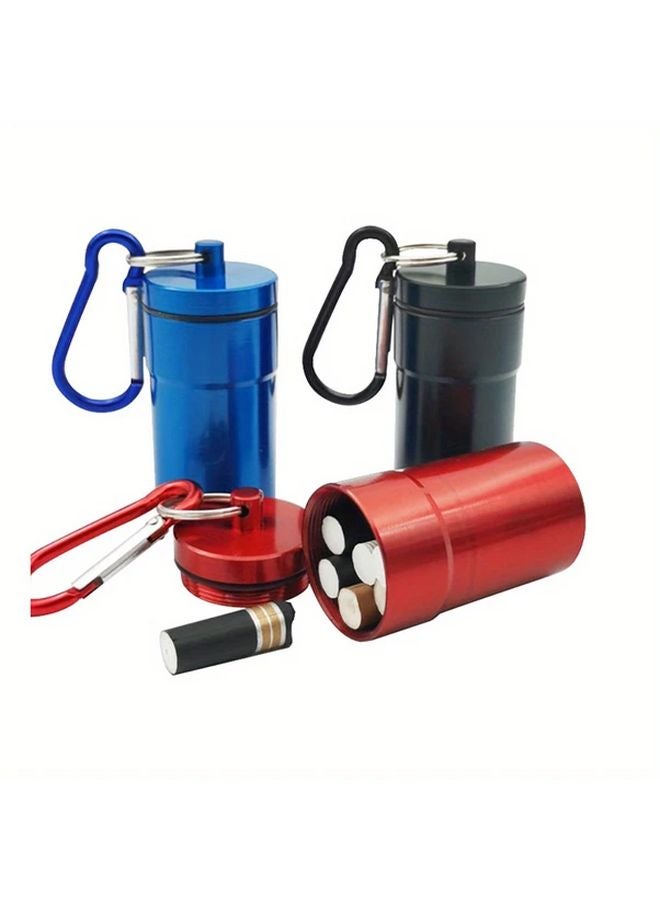 Blue Portable Windproof Pocket Ashtray With Keychain Secure Lid - Image 2