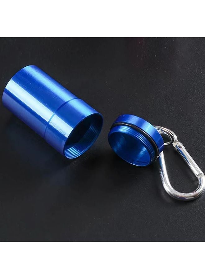 Blue Portable Windproof Pocket Ashtray With Keychain Secure Lid - Image 4