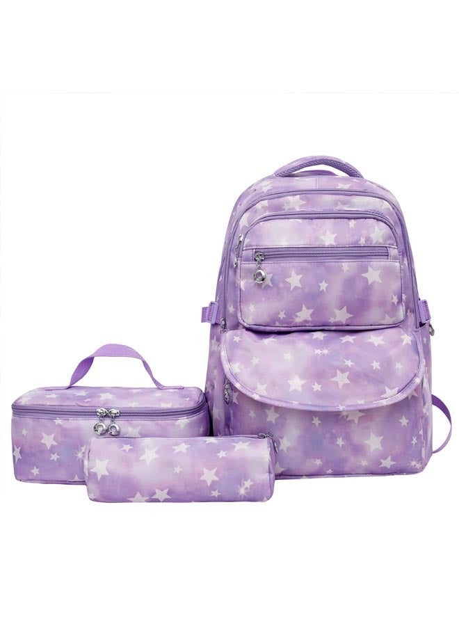 Simple Large-Capacity 3-Piece Backpack Set School Bag Shoulder Bag Pencil Bag Waterproof - Image 1