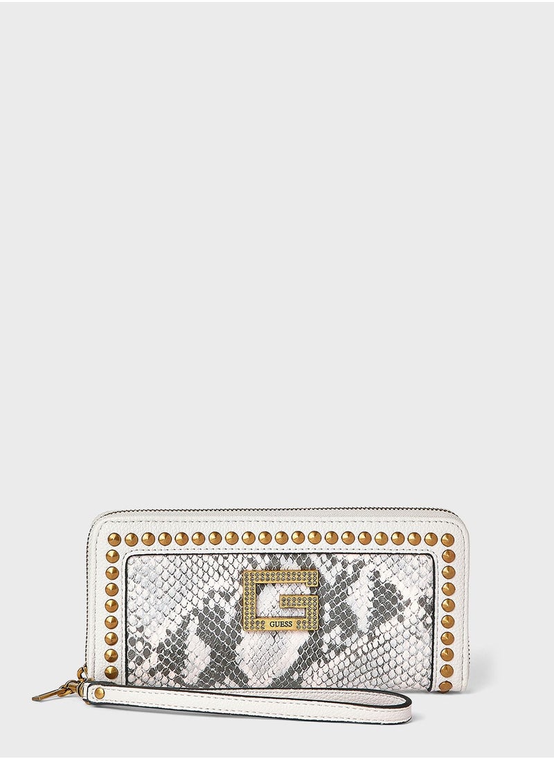 GUESS Snake Print Zipper Clutch  - Image 1