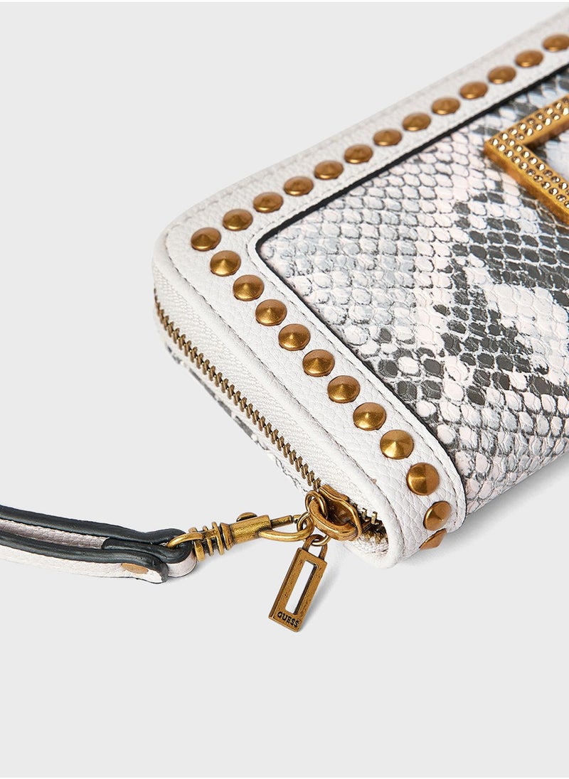 GUESS Snake Print Zipper Clutch  - Image 3