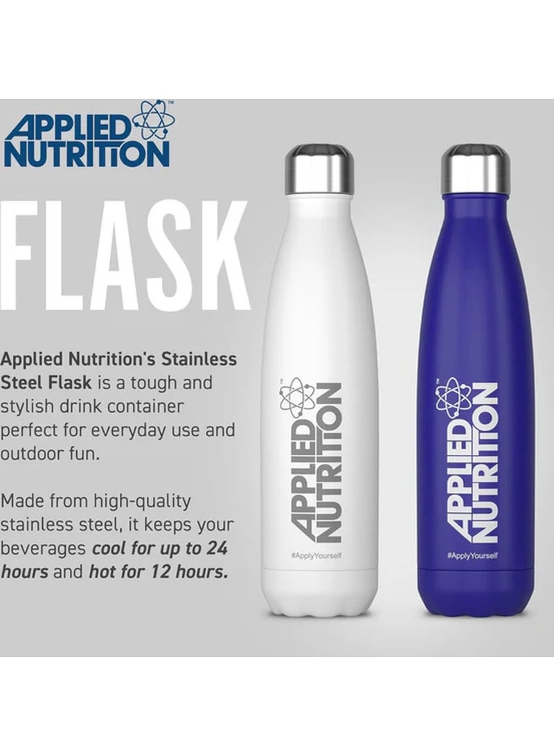 أبلايد نيوتريشن قارورة فاخرة من الفولاذ المقاوم للصدأ، سعة 500 مل، لون أزرق، مقاومة للتسرب، خالية من مادة BPA، معزولة بجدار مزدوج، ساخنة وباردة، صديقة للبيئة، آمنة للاستخدام في غسالة الأطباق - Image 3