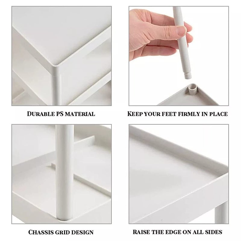 Cyrox Kitchen Storage Organizers Desk Storage Rack Double Layer Folding Desktop Storage Rack (1Pcs) - Image 4