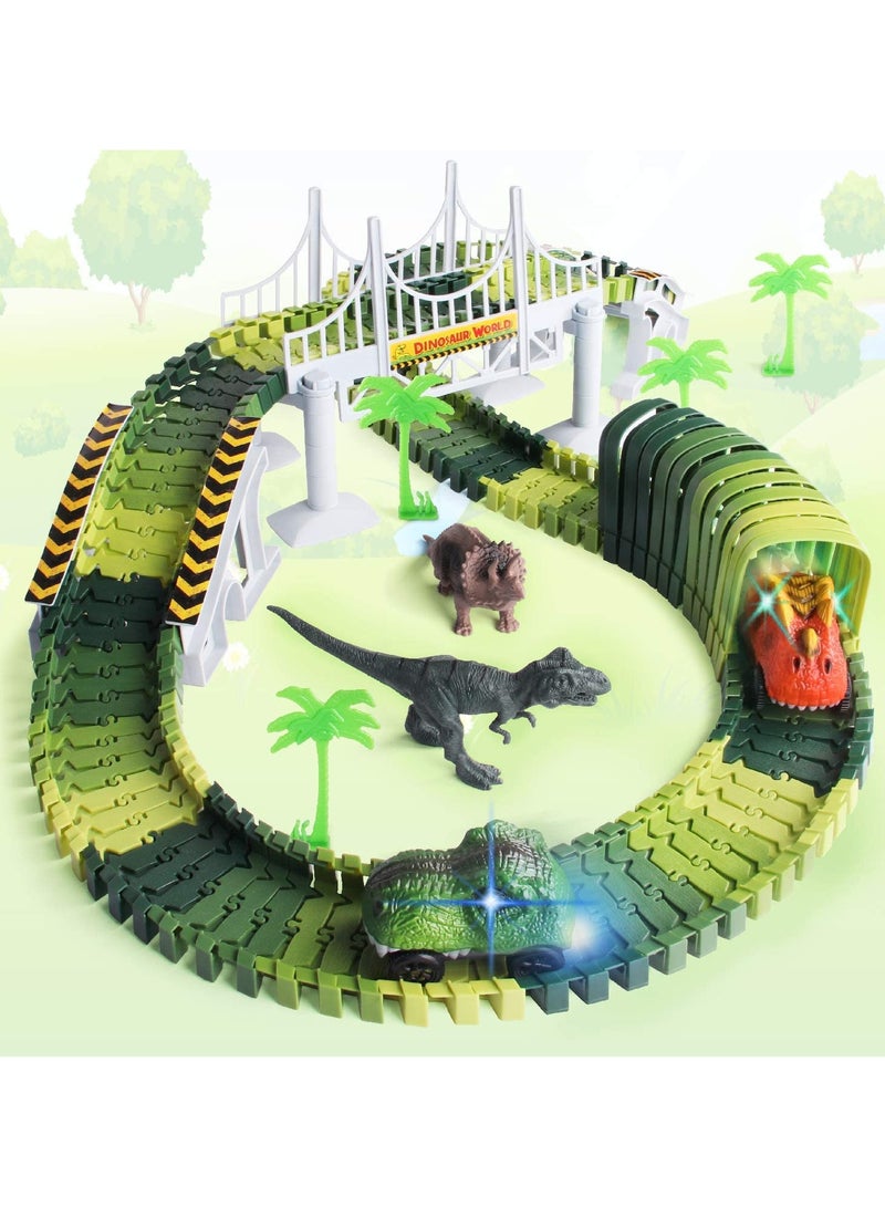 SYOSI Dinosaur Cars with LED Light Sound Dino Car Toys Car Gifts Animal Vehicles for Boys Girls Birthday Gifts Dinosaur Cars Compatible with Most Tracks,Dino Cars Accessories for Race Track Sets 2 Pack - Image 2