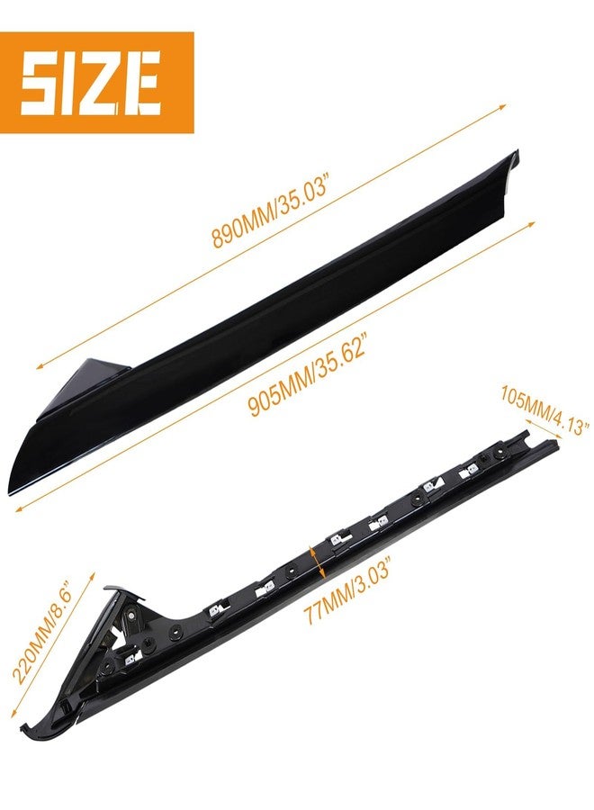 POSENG Left& Right Front Windshield A-Pillar Molding Trim Compatible with Ford Explorer 2011-2019 4 Door Utility Replaces BB5Z7803136AA BB5Z7803137AA BB5Z7803144AA BB5Z7803145AA inner & Outer HTRACING - Image 2