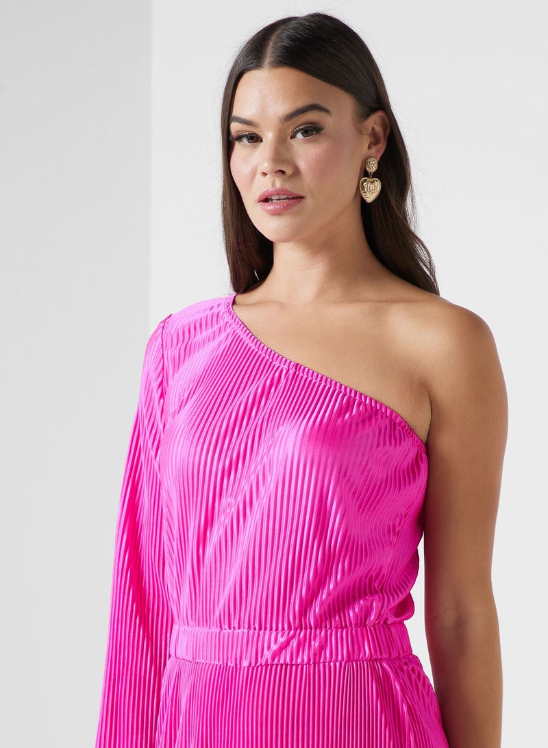 ELLA Pleated One-Shoulder Dress  - Image 3