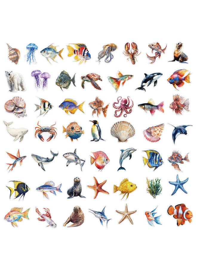 [collection] 50 Marine Biology Pet Sticker Pack Creative Diy Greeting Card Water Cup Sticker Gift Hand Account Material
