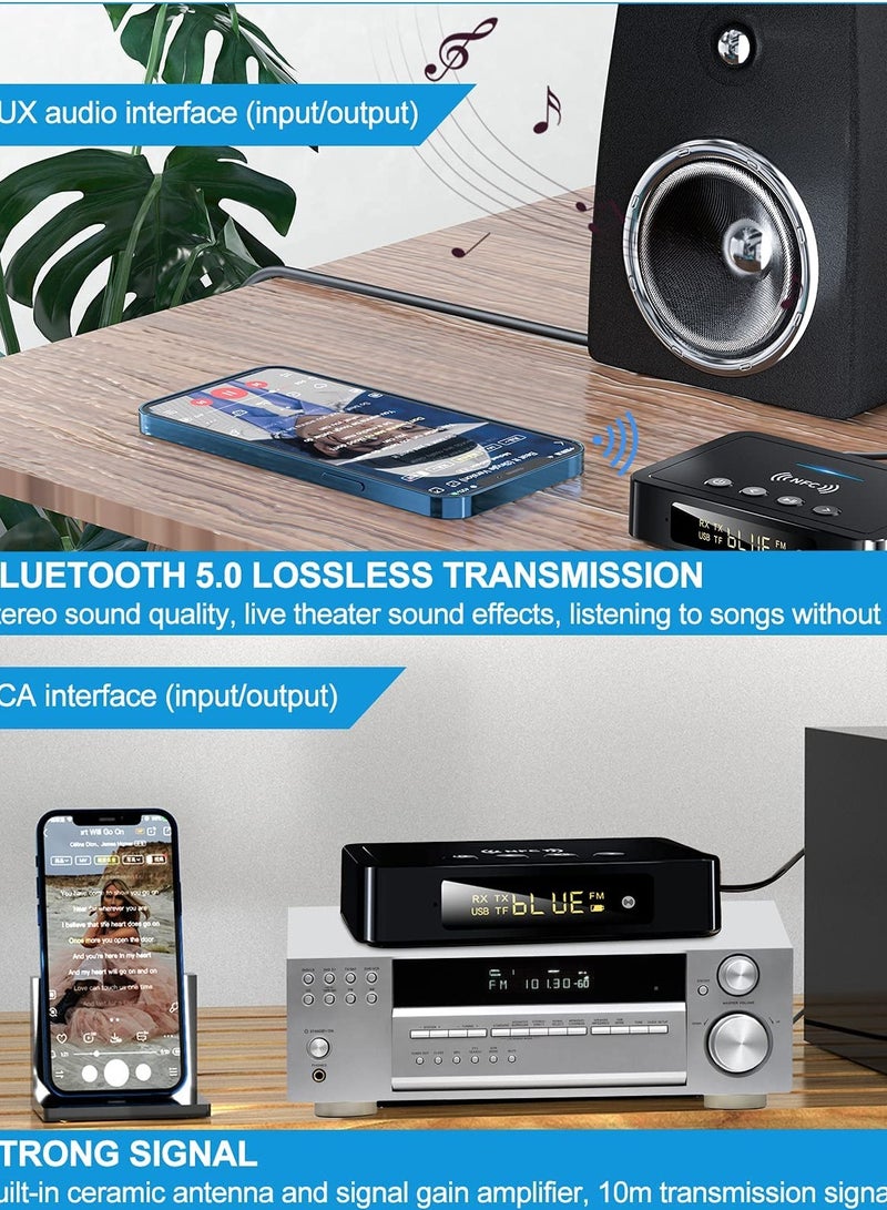 Bluetooth 5.0 3-in-1 Transmitter and Receiver Adapter - 3.5mm AUX, RCA, USB for Wireless Hi-Fi Stereo Audio Music - Compatible with Home and Car Sound Systems - Image 4