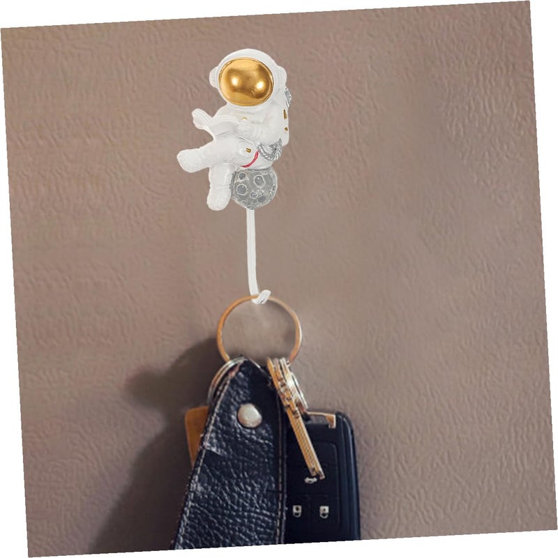 Astronaut Adhesive Wall Hooks Strong Glue No Drill Mounted For Entryway Bathroom Organizer - Image 5