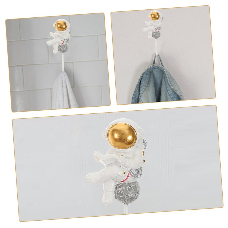 Astronaut Adhesive Wall Hooks Strong Glue No Drill Mounted For Entryway Bathroom Organizer - Image 4