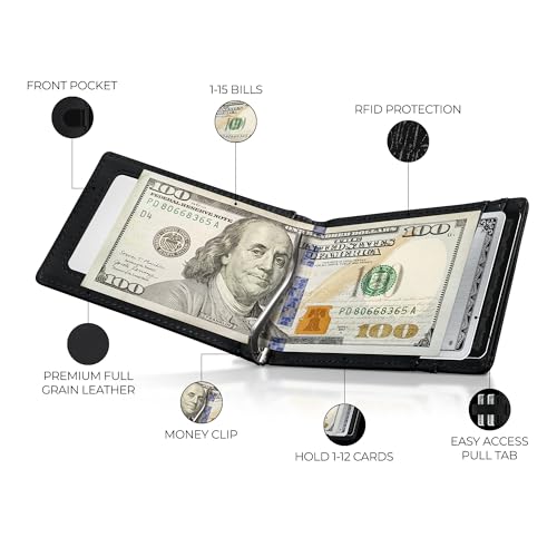 Kingly Trace Airtag Wallet for Men Smart RFID Blocking Leather Wallet with Airtag Holder Money Clip Minimalist Trackable Design with Pull Tab Secure Wallets - Image 3