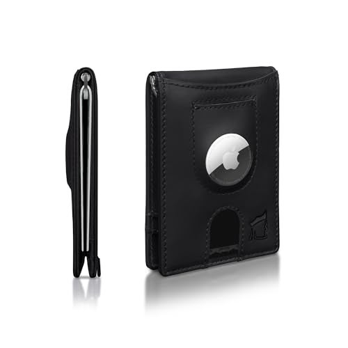 Kingly Trace Airtag Wallet for Men Smart RFID Blocking Leather Wallet with Airtag Holder Money Clip Minimalist Trackable Design with Pull Tab Secure Wallets - Image 1