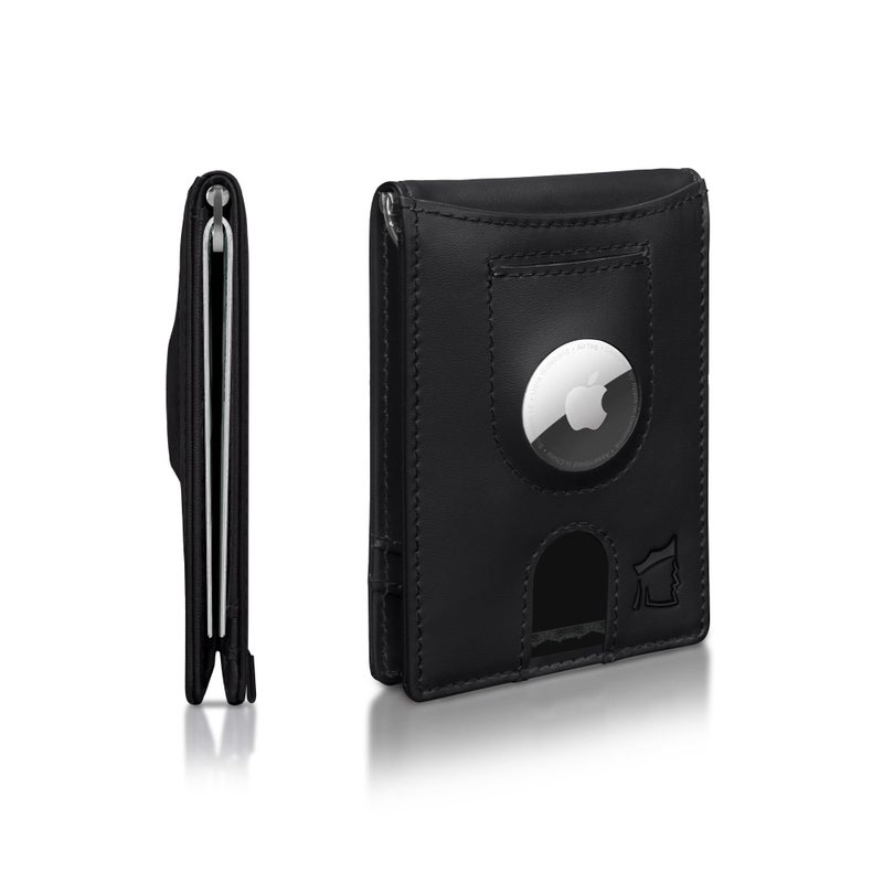 Kingly Trace Airtag Wallet for Men Smart RFID Blocking Leather Wallet with Airtag Holder Money Clip Minimalist Trackable Design with Pull Tab Secure Wallets - Image 2