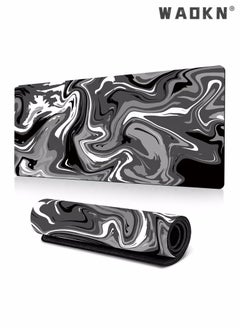 WAOKN Anti-Skid Mousepad Large Keyboard Mouse Pad Desk Mat,Extended Contour Mouse Mat for Home and Office, Large Gaming Mousepad Laptop Keyboard Mat with Non-Slip Rubber Base, Stitched Edges(900x400mm)  - Image 1
