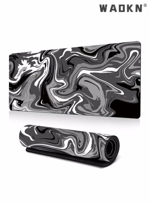 Anti-Skid Mousepad Large Keyboard Mouse Pad Desk Mat,Extended Contour Mouse Mat for Home and Office, Large Gaming Mousepad Laptop Keyboard Mat with Non-Slip Rubber Base, Stitched Edges(900x400mm)