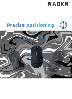WAOKN Anti-Skid Mousepad Large Keyboard Mouse Pad Desk Mat,Extended Contour Mouse Mat for Home and Office, Large Gaming Mousepad Laptop Keyboard Mat with Non-Slip Rubber Base, Stitched Edges(900x400mm)  - Image 3