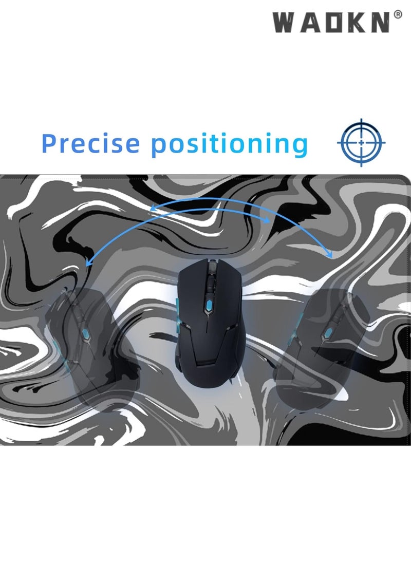 WAOKN - Anti-Skid Mousepad Large Keyboard Mouse Pad Desk Mat,Extended Contour Mouse Mat for Home and Office, Large Gaming Mousepad Laptop Keyboard Mat with Non-Slip Rubber Base, Stitched Edges(900x400mm) - Image 1