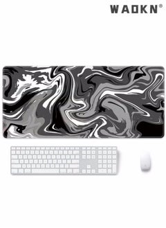 WAOKN Anti-Skid Mousepad Large Keyboard Mouse Pad Desk Mat,Extended Contour Mouse Mat for Home and Office, Large Gaming Mousepad Laptop Keyboard Mat with Non-Slip Rubber Base, Stitched Edges(900x400mm)  - Image 2
