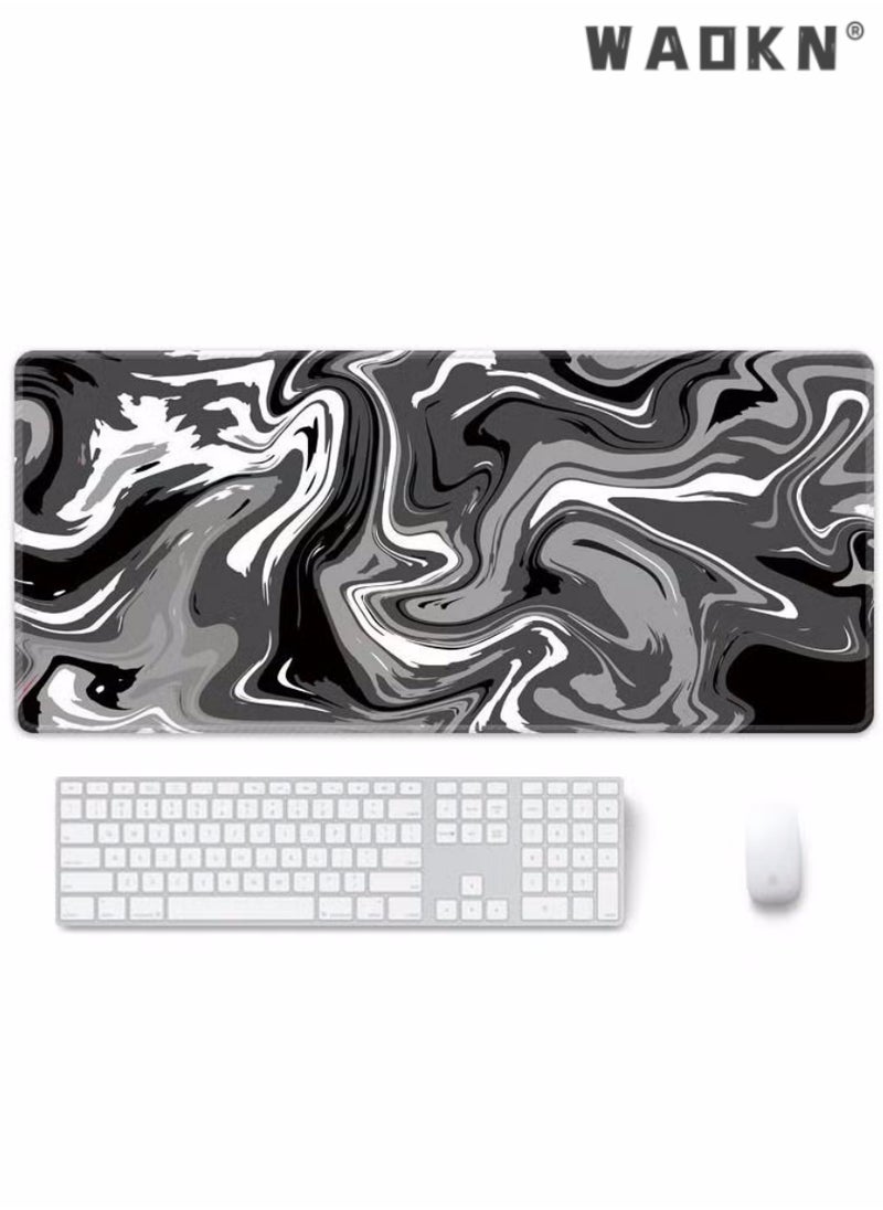 WAOKN - Anti-Skid Mousepad Large Keyboard Mouse Pad Desk Mat,Extended Contour Mouse Mat for Home and Office, Large Gaming Mousepad Laptop Keyboard Mat with Non-Slip Rubber Base, Stitched Edges(900x400mm) - Image 1