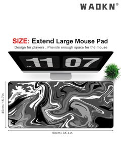WAOKN Anti-Skid Mousepad Large Keyboard Mouse Pad Desk Mat,Extended Contour Mouse Mat for Home and Office, Large Gaming Mousepad Laptop Keyboard Mat with Non-Slip Rubber Base, Stitched Edges(900x400mm)  - Image 5