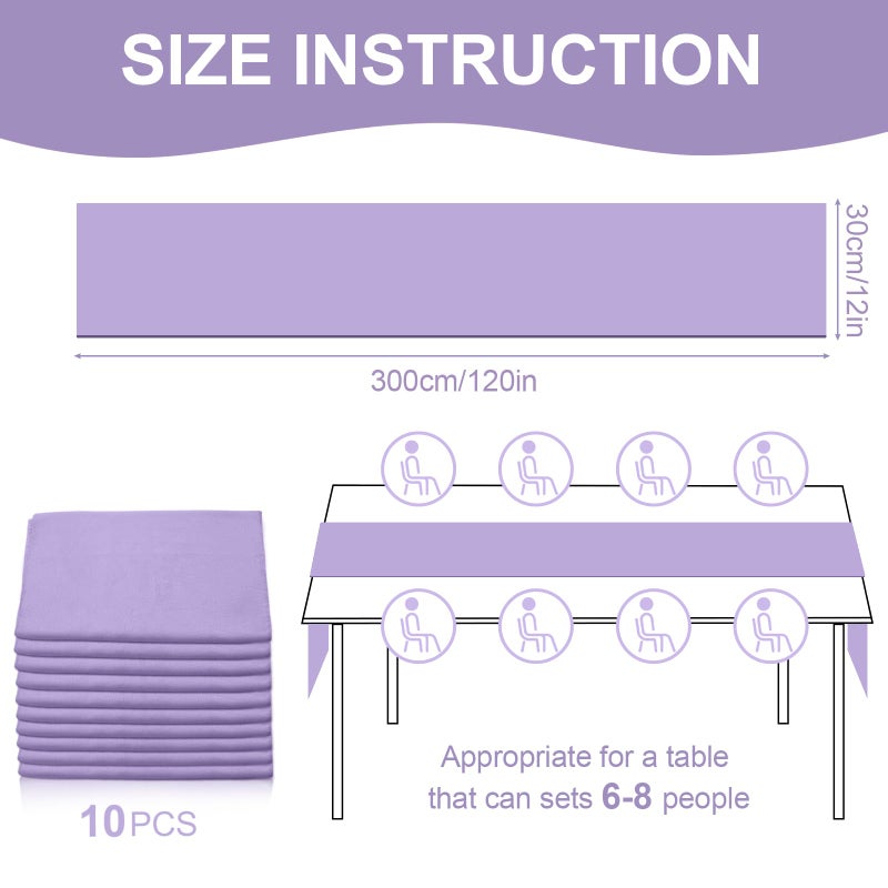 VZZNN 10 Pack 10ft Light Purple Chiffon Table Runners Wedding Table Runner Sheer Romantic Tulle Table Runner for Christmas Wedding Bridal Tea Party Baby Shower Birthday Party Table Decorations(120 x 12 in) - Image 2