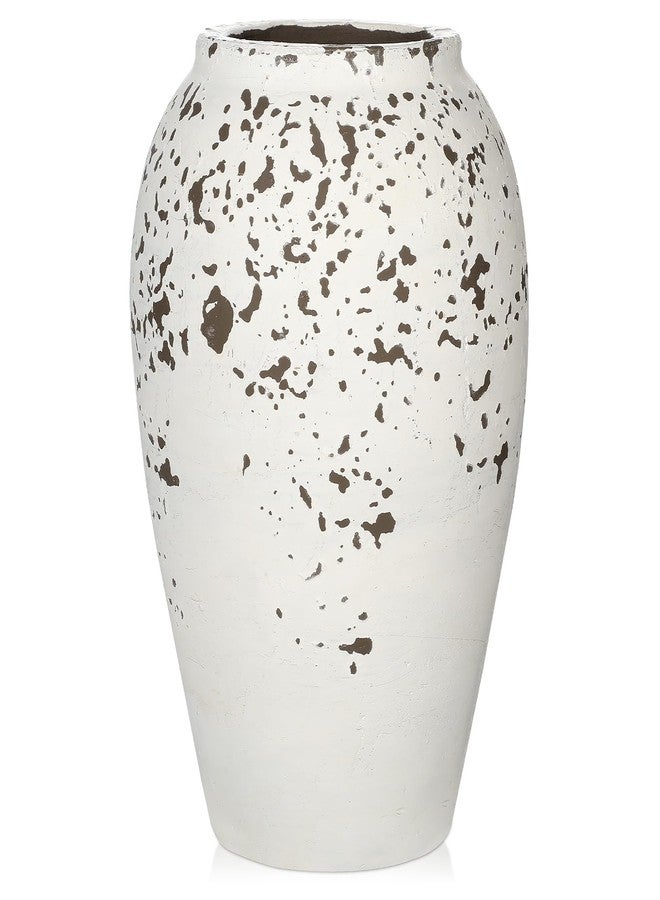 Arborus Handcrafted Flower Vase, 9.5" Tall Terracotta Vases, Vintage Rustic Ceramic Vase Décor, Wide Mouth, Matte Finish for Home Office Resto Café Décor - Image 1