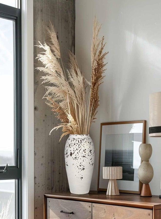 Arborus Handcrafted Flower Vase, 9.5" Tall Terracotta Vases, Vintage Rustic Ceramic Vase Décor, Wide Mouth, Matte Finish for Home Office Resto Café Décor - Image 5