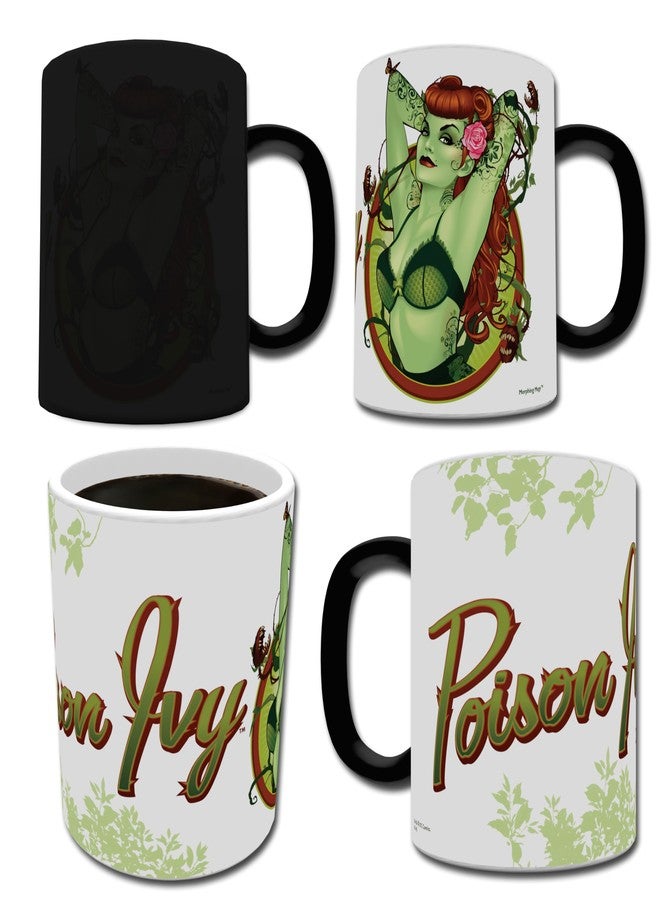 Morphing Mugs DC Comics Justice League (Poison Ivy Bombshell) Ceramic Mug, Black - Image 4