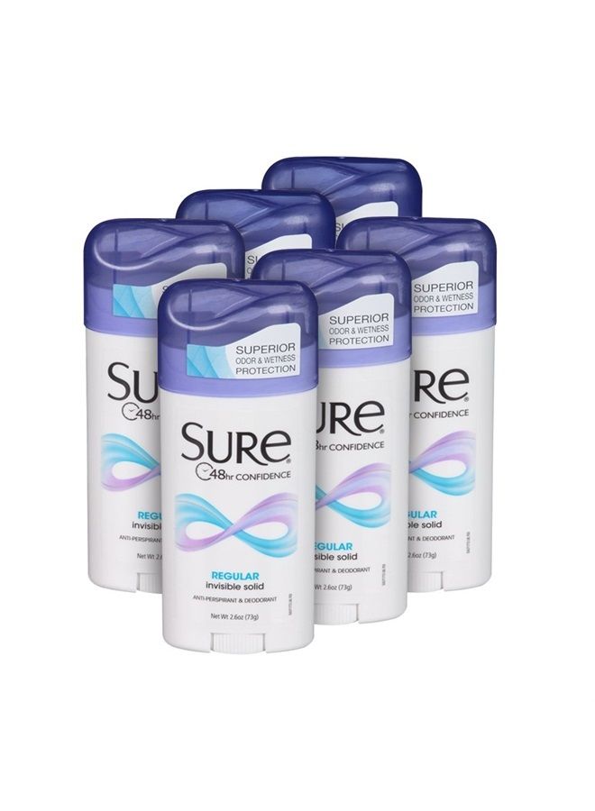 Sure سور، مزيل العرق، صلب، عادي، 2.6 أونصة، (6 عبوات) - Image 1