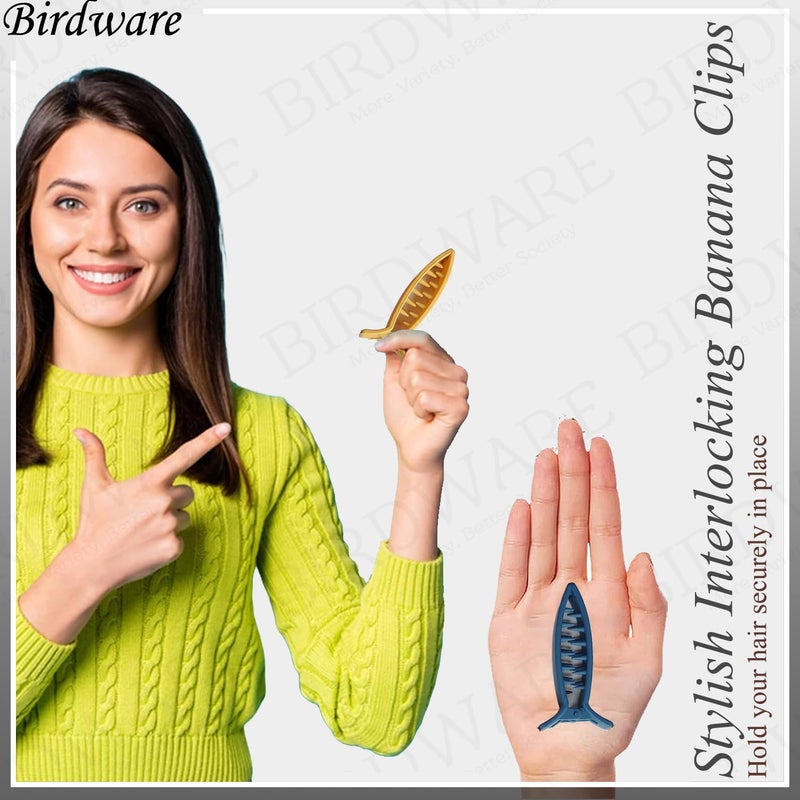BIRDWARE medium size banana clips Multi Color Imported Rubber Acrylic Material Stone Banana Hair Clips For Women (Multi Colour) | Hair Clutchers | banana clips - Image 2