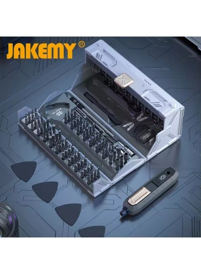 JAKEMY 2025 Electric Precision Screwdriver Kit 180-in-1 | Smart LED Magnetic Case | 3 Torque Power Settings | 500mAh Rechargeable Cordless Screwdriver with CR-V & S2 Durable Bits | Portable Professional Tool Set for Phone, Laptop, Watch, and Electronics Repair | Auto Power-Off, Compact Magnetic Storage Box, Full Accessories for DIY, Home, & Workshop Use - Image 5
