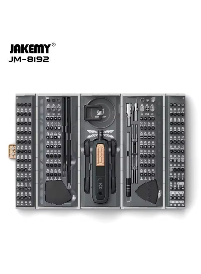 JAKEMY 2025 Electric Precision Screwdriver Kit 180-in-1 | Smart LED Magnetic Case | 3 Torque Power Settings | 500mAh Rechargeable Cordless Screwdriver with CR-V & S2 Durable Bits | Portable Professional Tool Set for Phone, Laptop, Watch, and Electronics Repair | Auto Power-Off, Compact Magnetic Storage Box, Full Accessories for DIY, Home, & Workshop Use - Image 4