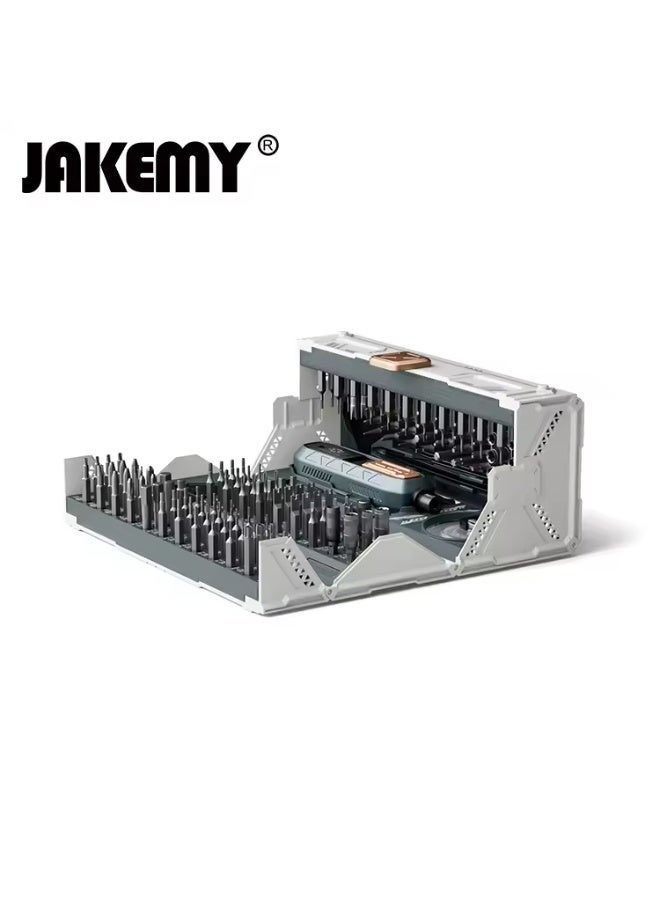 JAKEMY 2025 Electric Precision Screwdriver Kit 180-in-1 | Smart LED Magnetic Case | 3 Torque Power Settings | 500mAh Rechargeable Cordless Screwdriver with CR-V & S2 Durable Bits | Portable Professional Tool Set for Phone, Laptop, Watch, and Electronics Repair | Auto Power-Off, Compact Magnetic Storage Box, Full Accessories for DIY, Home, & Workshop Use - Image 2