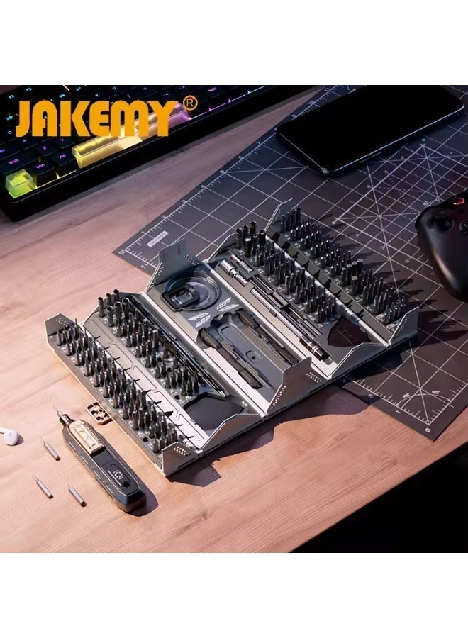 JAKEMY 2025 Electric Precision Screwdriver Kit 180-in-1 | Smart LED Magnetic Case | 3 Torque Power Settings | 500mAh Rechargeable Cordless Screwdriver with CR-V & S2 Durable Bits | Portable Professional Tool Set for Phone, Laptop, Watch, and Electronics Repair | Auto Power-Off, Compact Magnetic Storage Box, Full Accessories for DIY, Home, & Workshop Use - Image 3