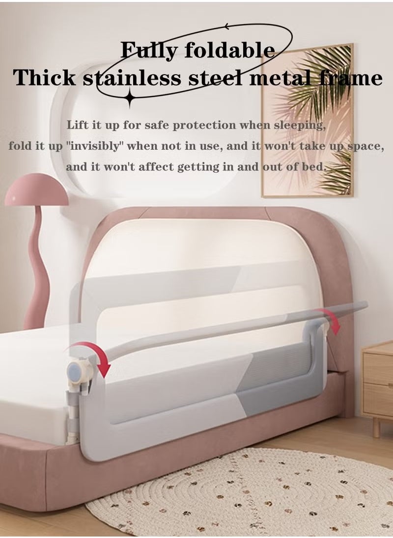 XiuWoo Foldable Toddler Bed Rails, Kids Guard Bumper for Crib Safe Bed Side Rail for Twin Queen King Full Size Beds  - Image 2