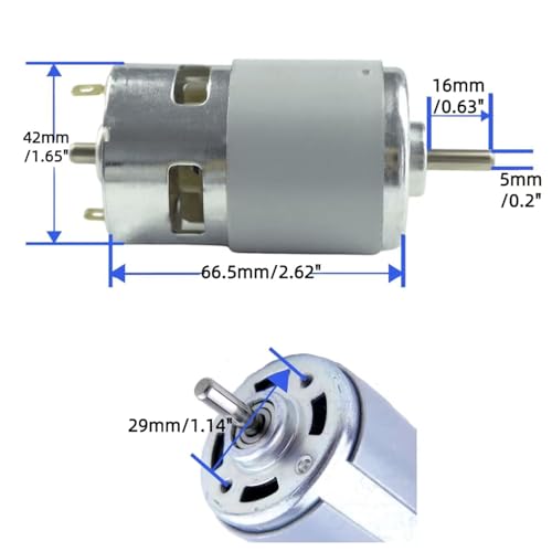 CONQUERALL 775 Motor 12V 8000RPM / 24V 16000RPM Large Torque High Power DC Motor with Saw Blade Connecting Rod Set and Bracket - Image 3