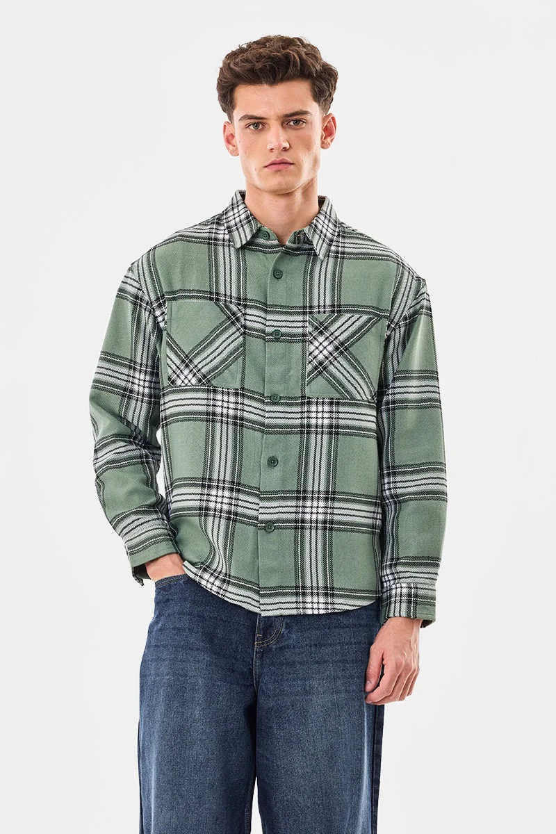 سنيتش قميص كاروهات بجيبين