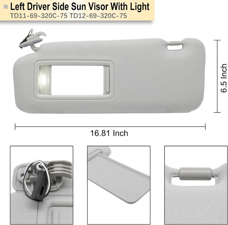 NHILES Left Driver Sun Visor for Mazda CX-9 (2010-2015) - Image 4