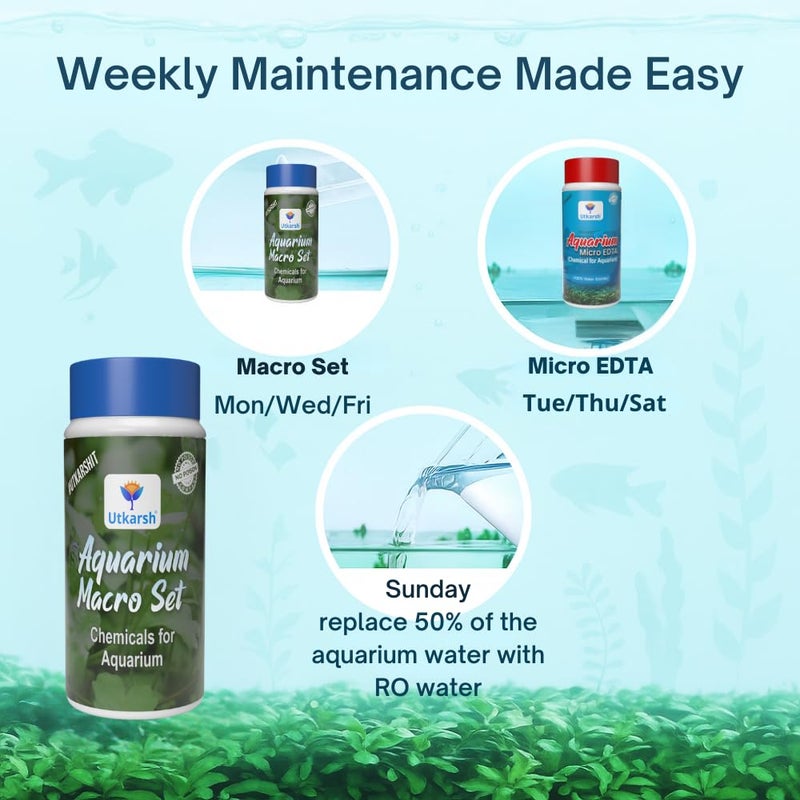 Utkarsh Aquarium Macro Set (Combination of Various Chemicals for Aquarium Plants), Provides Complete Macronutrient Solution for Healthy Aquatic Plants, Easy to Use & Safe (220 gm; Pack of 1) - Image 5