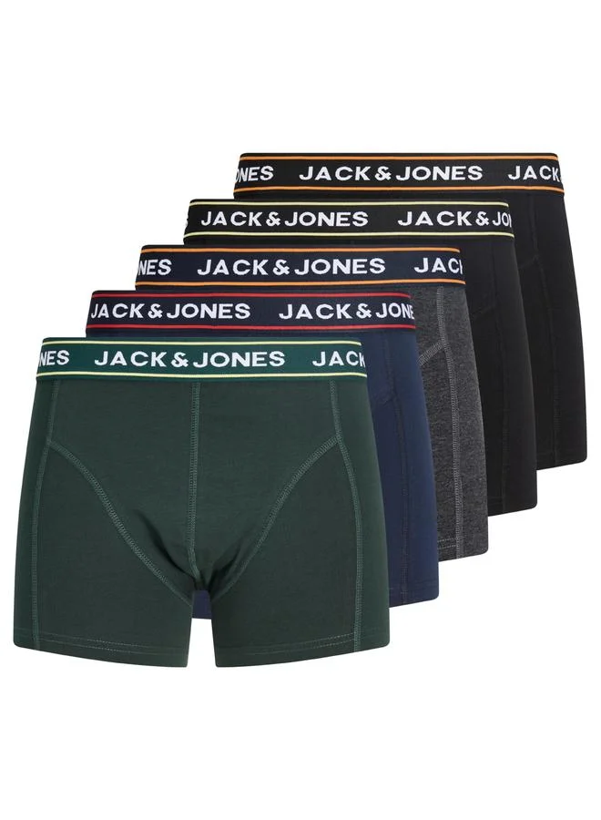 جاك اند جونز Pack of 5 - Back JACMAX Logo Print Trunks