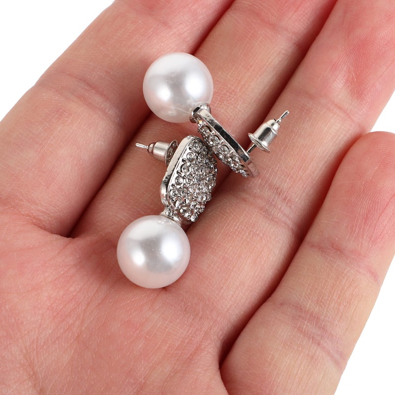 Elegant Earrings for Women Dainty Rhinestone with Faux Earrings Wedding Jewelry for Brides Bridesmaids - Image 2