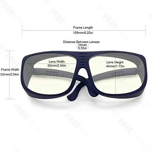 FreeMascot OD 6+ 9000nm-11000nm Wavelength CO2 Laser Safety Glasses for 10.6um CO2, 10600nm Laser Safety Goggles (Black) (Frame Style 5) - Image 3