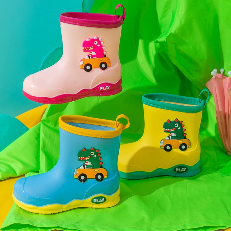 Children'S Rain Boots, Boys' Fleece-Lined, Lightweight, Non-Slip, Girls' Students' Baby Water Shoes, Kidsren'S Rain Boots, Rubber Shoes, Overshoes For Kidsren - Image 5