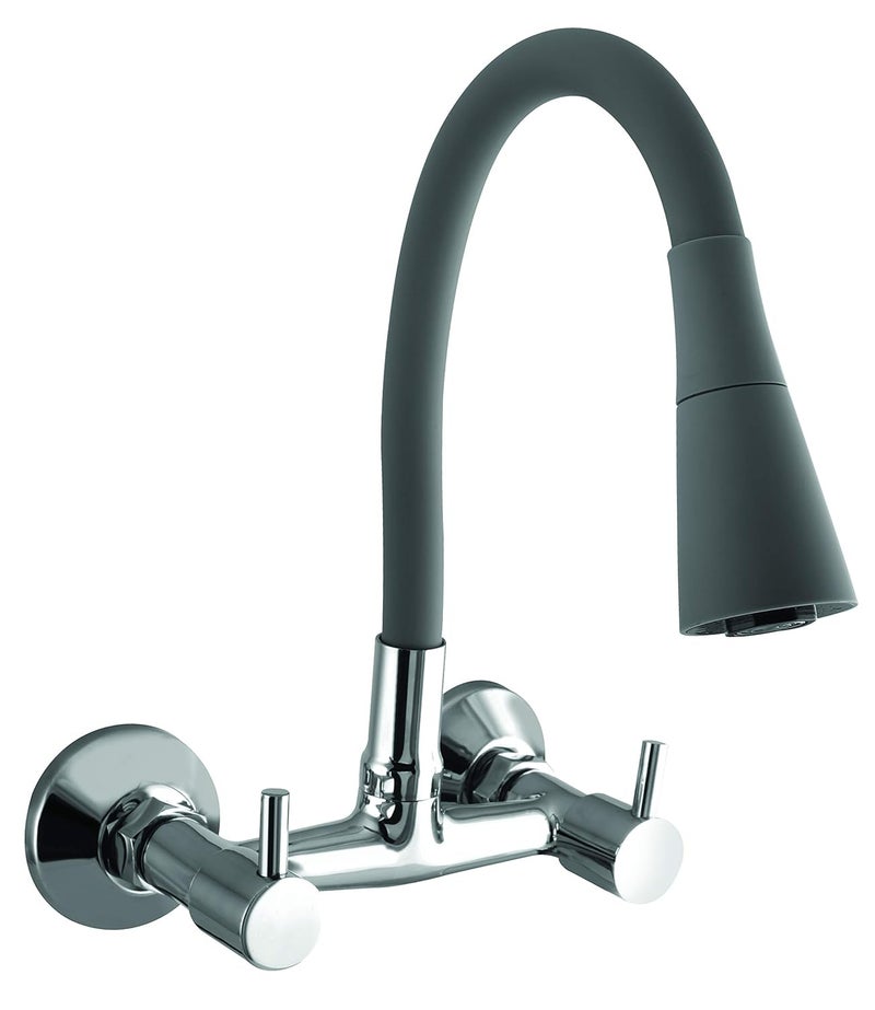 10X Sink Mixer Tap for Kitchen 2 in 1 BYL-9876 Flexible Neck Dual Flow Grey Hot/Cold Facility (Double Flow) - Image 1