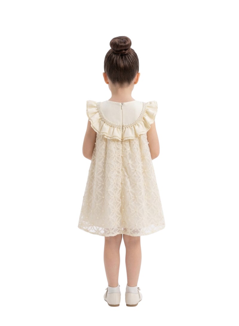 Bidani Vintage-Inspired Eyelet Lace Ruffle Dress - Image 3