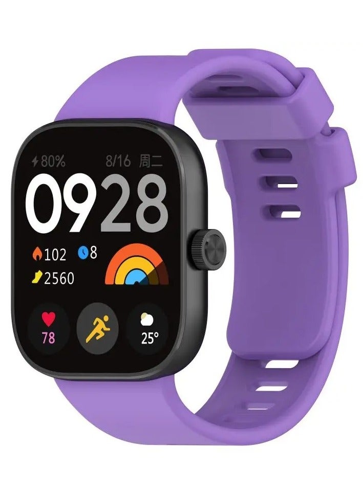 حزام متوافق مع ساعة Xiaomi Redmi Watch 4/Xiaomi Band 8 Pro، سوار للنساء والرجال، حزام سيليكون بديل قابل للتعديل (أرجواني فاتح) - Image 1