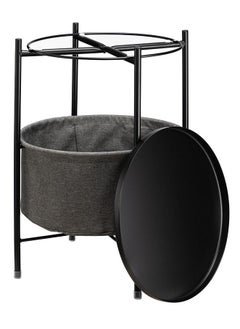 XiuWoo Nordic Style Coffee Round Sofa Side Snack End Table with Storage Basket Metal Nightstand  - Image 4