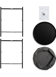 XiuWoo Nordic Style Coffee Round Sofa Side Snack End Table with Storage Basket Metal Nightstand  - Image 5