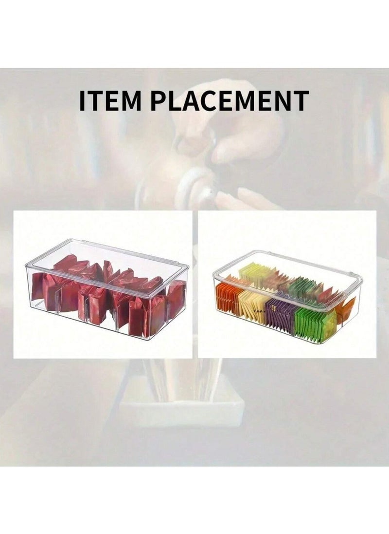Generic "Tea Bag Organizer – Stackable Tea Bag Storage with Lid, Coffee & Tea Organizer for Kitchen Pantry & Countertops, Holder for Tea Bags, Coffee, Sugar Packets, Spices & Small Pouches"  - Image 3