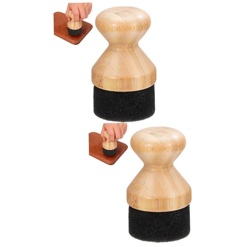 2 Piece Cutting Board Oil Applicator And Sponge For Easy Wax Application On Wood - Image 2